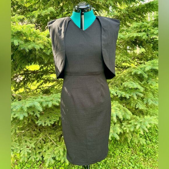 CBR Black Dress With Attached Shawl - NWT - Picture 1 of 4